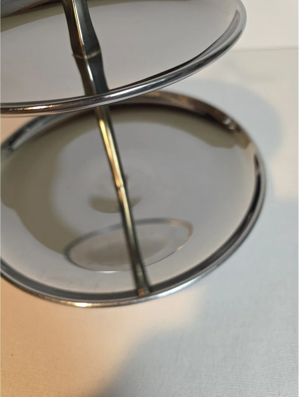 Kromex MCM 11” Atomic 2 Tier Tidbit Serving Tray Chrome